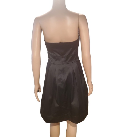 NEW Teeze Me Juniors Size 7 Black Satin Strapless Cocktail Dress Knee Length - Picture 5 of 12